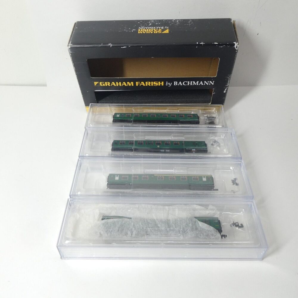Graham Farish Bachmann 4 Car Set Green N Scale 372-676 w/Box